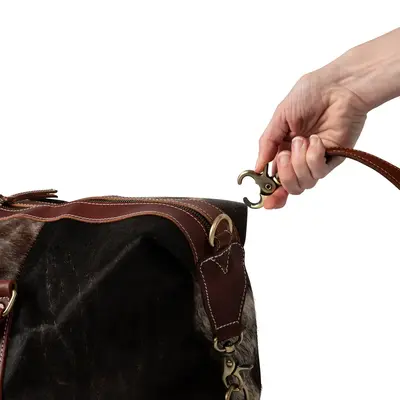 Huntley Equestrian Huntley Equestrian Cowhide Leather Travel Duffle Bag