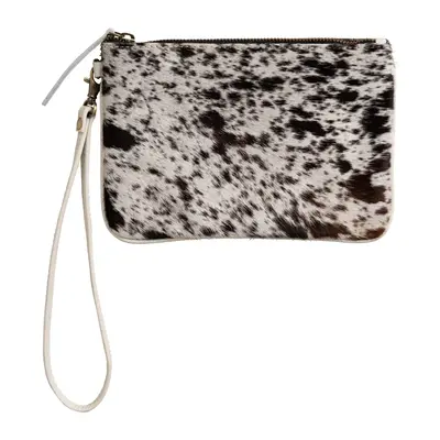 Huntley Equestrian Huntley Equestrian Cowhide Wristlet Handbag Small with Zipper