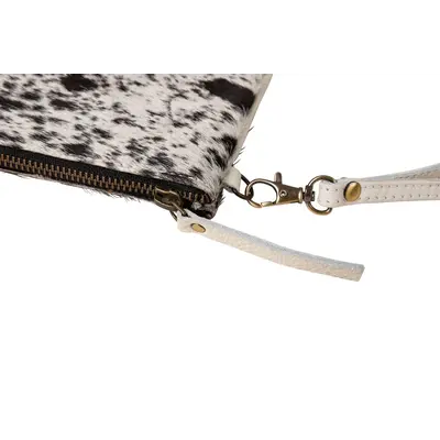 Huntley Equestrian Huntley Equestrian Cowhide Wristlet Handbag Small with Zipper