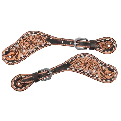 Circle Y Circle Y White Daisy Filigree Spur Straps