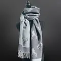 Equipage Imports EPI Deer Hunting Stag Head Winter Scarf LA CHASSE - Fringe