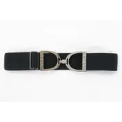 Hutson x Ellany Ellany Black - 1.5” Gunmetal Stirrup Elastic Belt