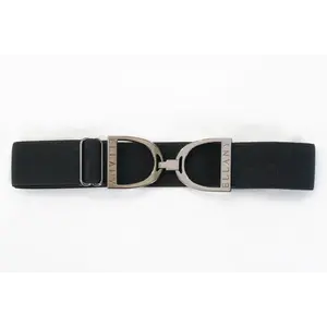 Hutson x Ellany Ellany Black - 1.5” Gunmetal Stirrup Elastic Belt