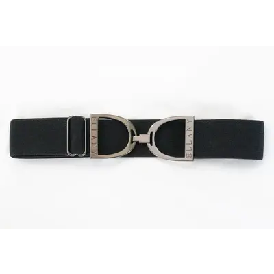 Hutson x Ellany Ellany Black - 1.5” Gunmetal Stirrup Elastic Belt