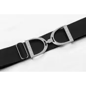 Hutson x Ellany Ellany Black - 1.5” Silver Stirrup Elastic Belt