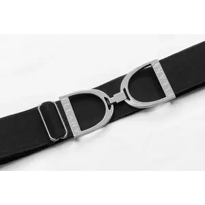 Hutson x Ellany Ellany Black - 1.5” Silver Stirrup Elastic Belt