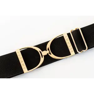 Hutson x Ellany Ellany Black - 2” Gold Snaffle Bit Elastic Belt