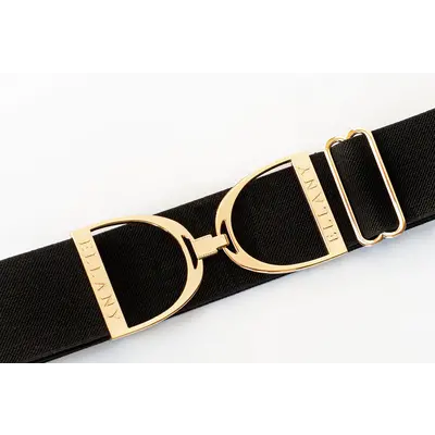 Hutson x Ellany Ellany Black - 2” Gold Snaffle Bit Elastic Belt