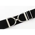 Hutson x Ellany Ellany Black - 2” Silver Stirrup Elastic Belt