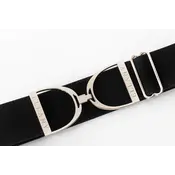 Hutson x Ellany Ellany Black - 2” Silver Stirrup Elastic Belt
