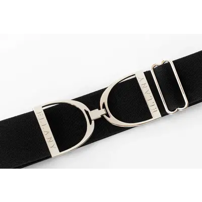 Hutson x Ellany Ellany Black - 2” Silver Stirrup Elastic Belt
