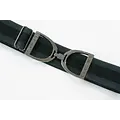 Hutson x Ellany Ellany Charcoal Stripes - 1.5” Gunmetal Stirrup Elastic Belt