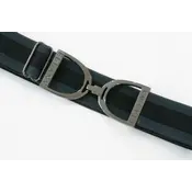 Hutson x Ellany Ellany Charcoal Stripes - 1.5” Gunmetal Stirrup Elastic Belt