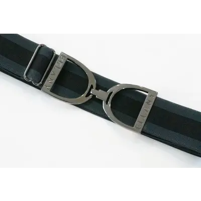 Hutson x Ellany Ellany Charcoal Stripes - 1.5” Gunmetal Stirrup Elastic Belt