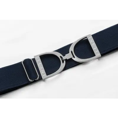 Hutson x Ellany Ellany Navy - 1.5" Silver Stirrup Elastic Belt