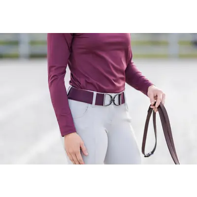 Hutson x Ellany Ellany Bordeaux - 2" Gunmetal Stirrup Elastic Belt