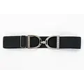 Hutson x Ellany Ellany Black - 2" Gunmetal Stirrup Elastic Belt