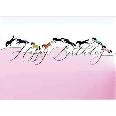 Horse Hollow Press  Horse Greeting Birthday Card - Galloping & Jumping
