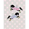 Horse Hollow Press Horse Greeting Birthday Card - Dot Horses w/ Cake