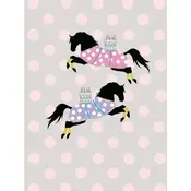 Horse Hollow Press Horse Greeting Birthday Card - Dot Horses w/ Cake