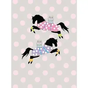 Horse Hollow Press Horse Greeting Birthday Card - Dot Horses w/ Cake