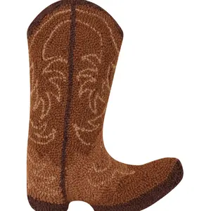 Peking Handicraft Peking Handicraft - Hook Pillow - Brown Cowboy Boot