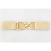 Hutson x Ellany Ellany Buttercream Tribal - 1.5" Gold Stirrup Elastic Belt