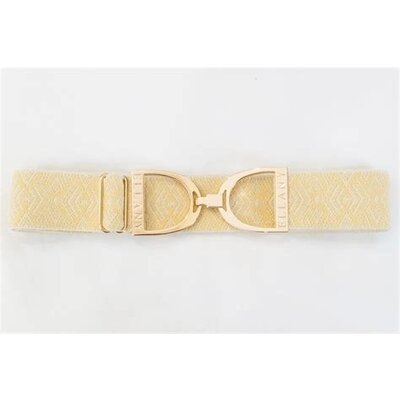 Hutson x Ellany Ellany Buttercream Tribal - 1.5" Gold Stirrup Elastic Belt