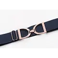 Hutson x Ellany Ellany Navy - 1.5" Rose Gold Stirrup Elastic Belt