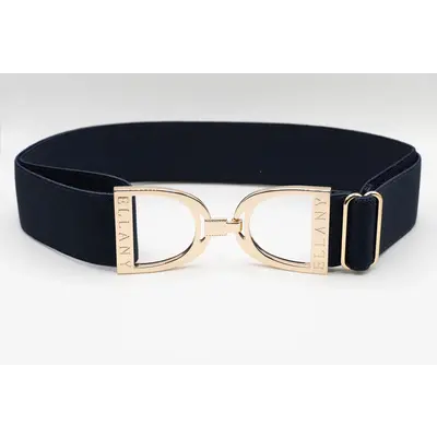 Hutson x Ellany Ellany Navy - 1.5" Gold Stirrup Elastic Belt