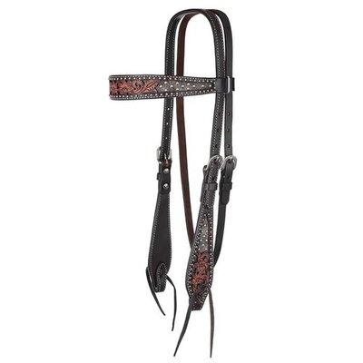 Circle Y Circle Y Dark Flash Arizona Flower Headstall