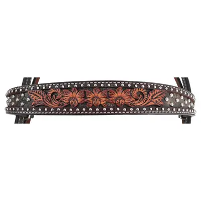 Circle Y Circle Y Dark Flash Arizona Flower Headstall