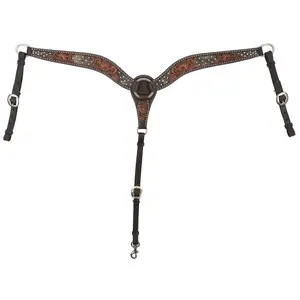 Circle Y Circle Y Dark Flash Arizona Flower Breast Collar