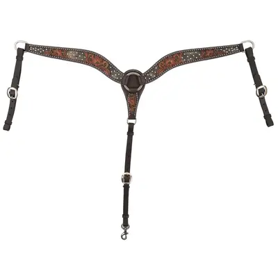 Circle Y Circle Y Dark Flash Arizona Flower Breast Collar