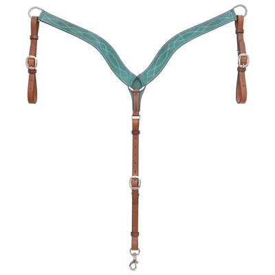 Circle Y Circle Y Marfa Lights Suede Breast Collar Teal