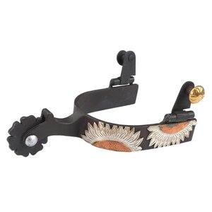 1200-LY-BI Reinsman Copper Sunflower Spurs Ladies/Youth Brown Iron