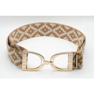 Hutson x Ellany Ellany Caramel Polo - 1.5" Gold Stirrup Elastic Belt