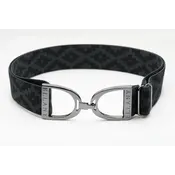 Hutson x Ellany Ellany Charcoal Polo - 1.5" Gunmetal Stirrup Elastic Belt