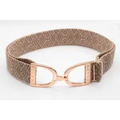 Hutson x Ellany Ellany Taupe Tribal - 1.5" Rose Gold Stirrup Elastic Belt