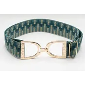 Hutson x Ellany Ellany Teal Lyndon - 1.5" Gold Stirrup Elastic Belt