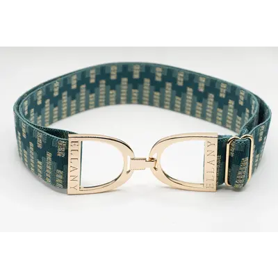 Hutson x Ellany Ellany Teal Lyndon - 1.5" Gold Stirrup Elastic Belt