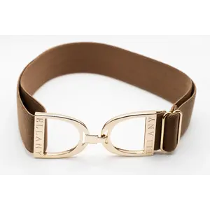 Hutson x Ellany Ellany Toffee - 1.5" Gold Stirrup Elastic Belt