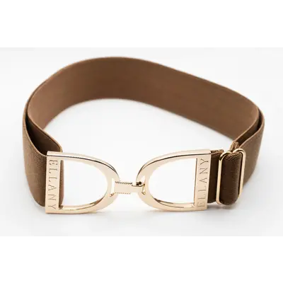 Hutson x Ellany Ellany Toffee - 1.5" Gold Stirrup Elastic Belt