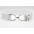 Hutson x Ellany Ellany White - 1.5" Silver Stirrup Elastic Belt