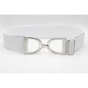 Hutson x Ellany Ellany White - 1.5" Silver Stirrup Elastic Belt
