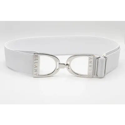 Hutson x Ellany Ellany White - 1.5" Silver Stirrup Elastic Belt