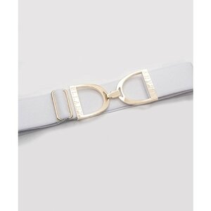 Hutson x Ellany Ellany White - 1.5" Gold Stirrup Elastic Belt
