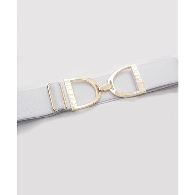Hutson x Ellany Ellany White - 1.5" Gold Stirrup Elastic Belt