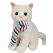 Douglas Douglas Mini White Cat w/ Candy Cane