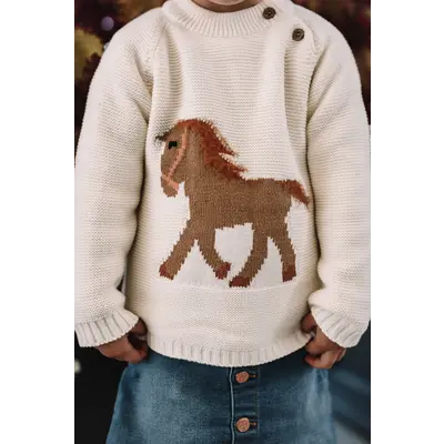 Bridle Up Hope Bridle Up Hope Gwenny Horse Sweater - Cream